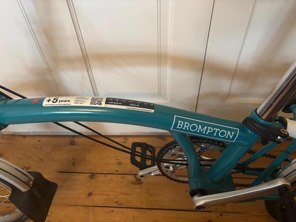 Brompton blue B75 folding bike excellent condition