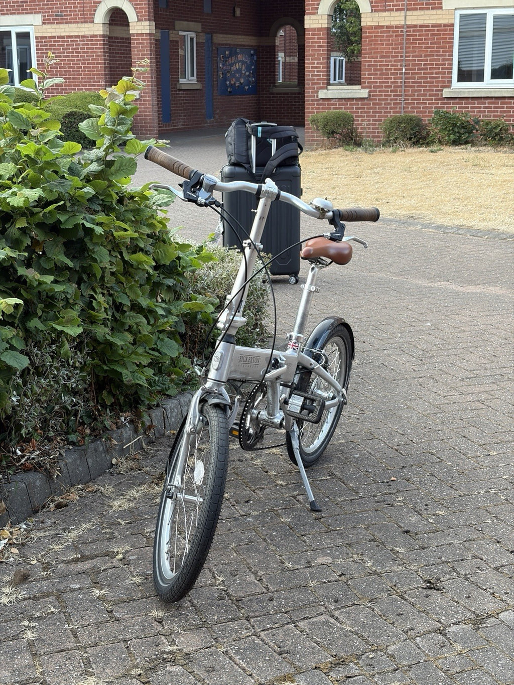 Bickerton Argent 1909 20in Folding Bike Silver 9-Speed with D - Lock
