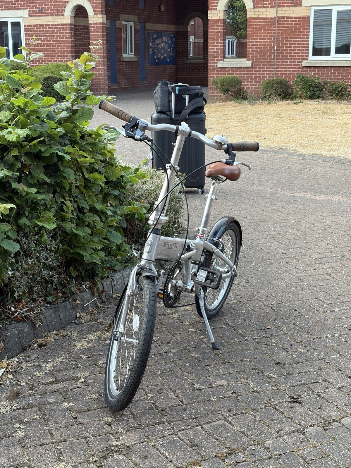 Bickerton Argent 1909 20in Folding Bike Silver 9-Speed with D - Lock