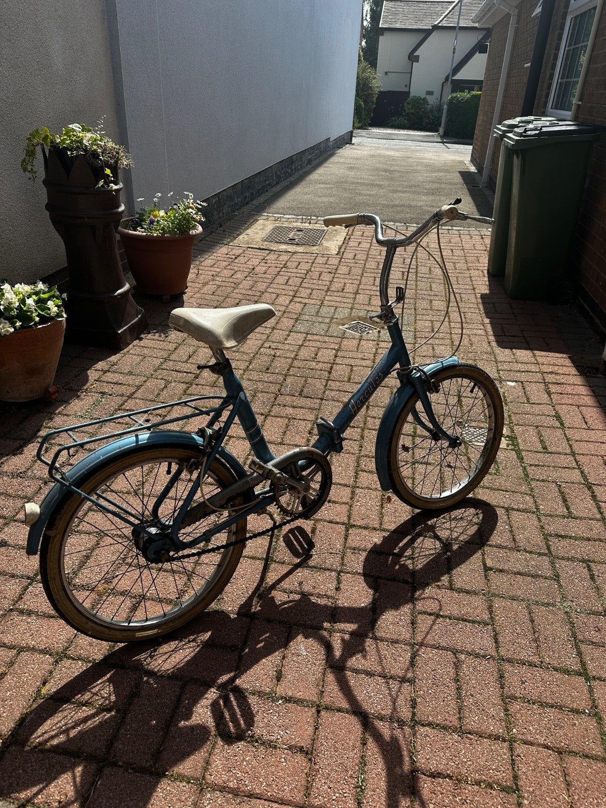 Raleigh Compact Vintage Folding Bike 1970s Retro light blue Original