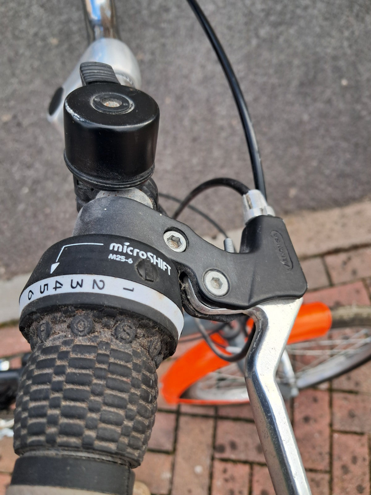 Compass 20in Folding Bike Black/Grey/Orange Mudguards Rear Rack Grip Shifter