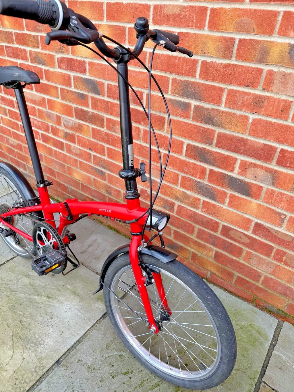 Unisex Adults Men's Women's Decathlon Oxylane Red Folding Bike