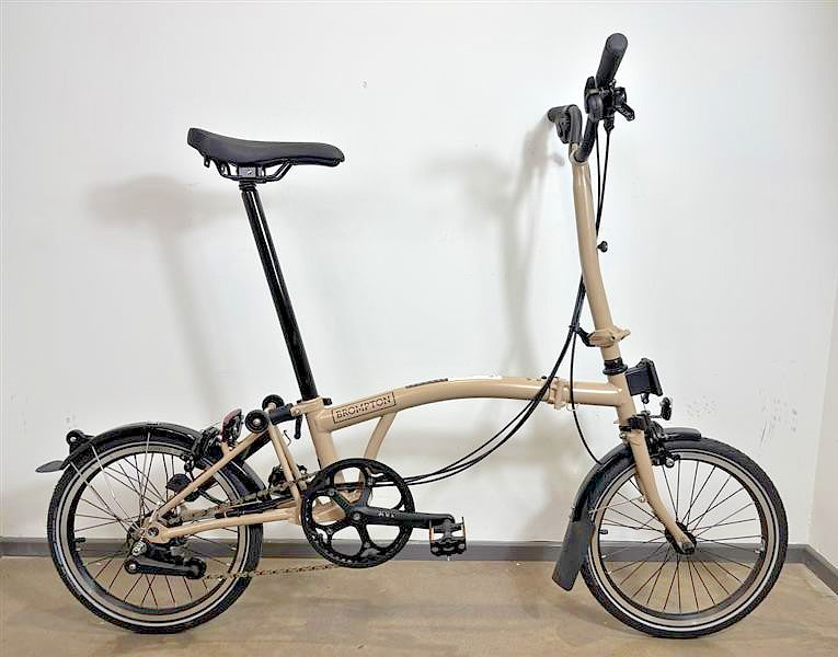 Brompton C Line 6 Speed 2023 High Handlebar Folding Bike - Dune Sand