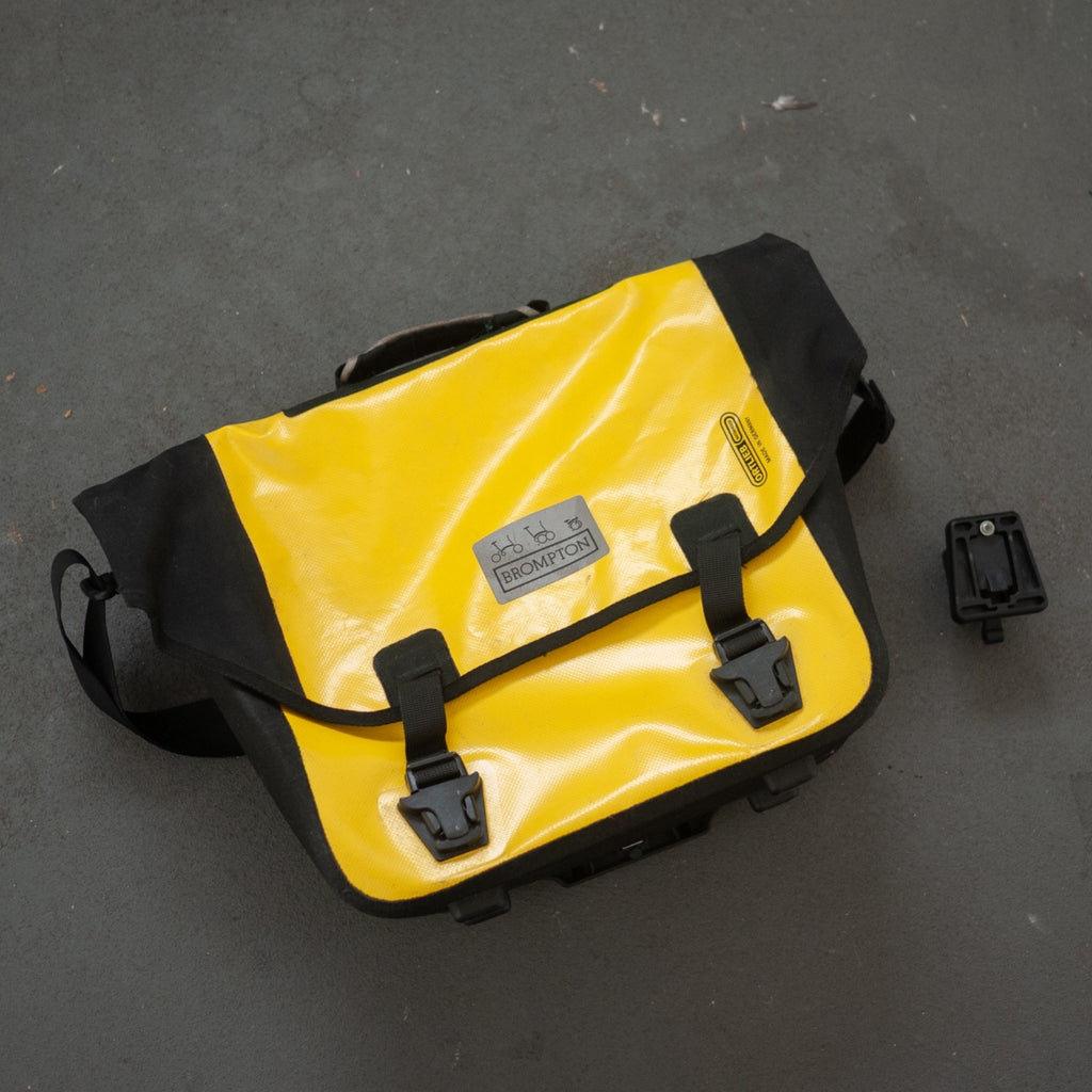 Brompton Ortlieb O Bag - Yellow & Brompton Front Carrier Block Same Day Dispatch