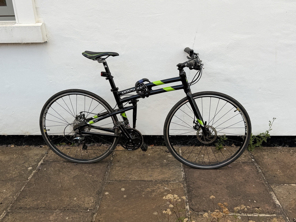 Montague Fit 700C Folding Bike Disc Brakes 27-Speed Flat Bar Black/Green 50cm