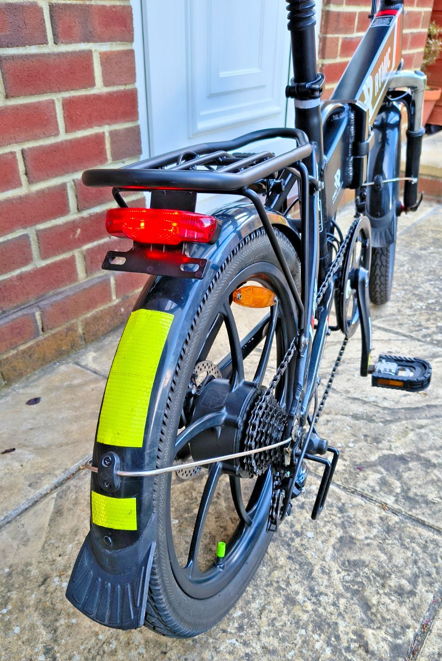 Rymic 20LVXD30 20inch Folding City Bike, front suspension, lights, pannier rack