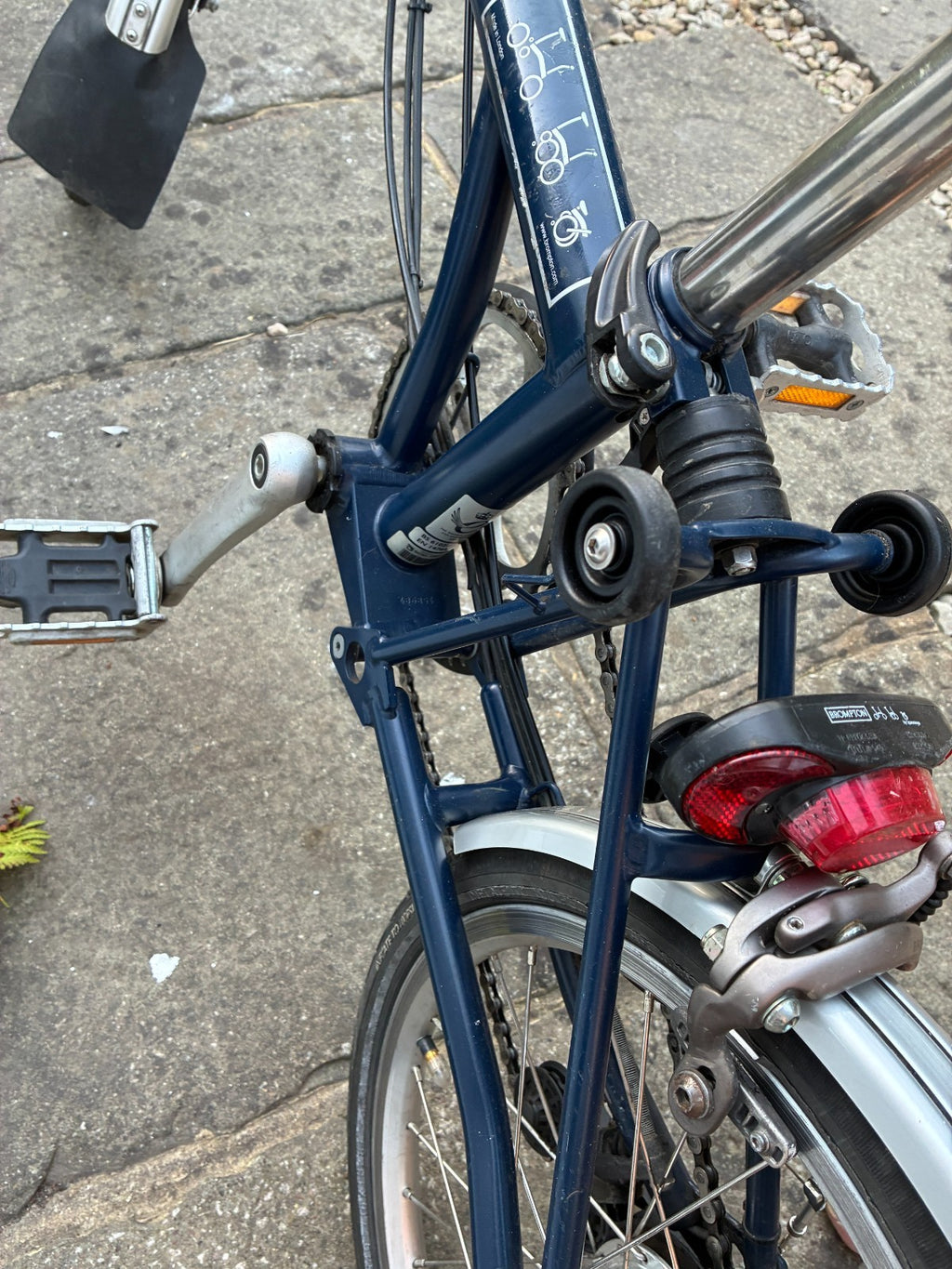 Brompton M6L Folding Bike , Blue 6 Speed, Dynamo lights and mudguards