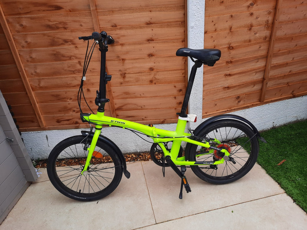 BTWIN Tilt 500 Neon Yellow 7 Speed Decathlon Folding Bike Great Condition Ch65