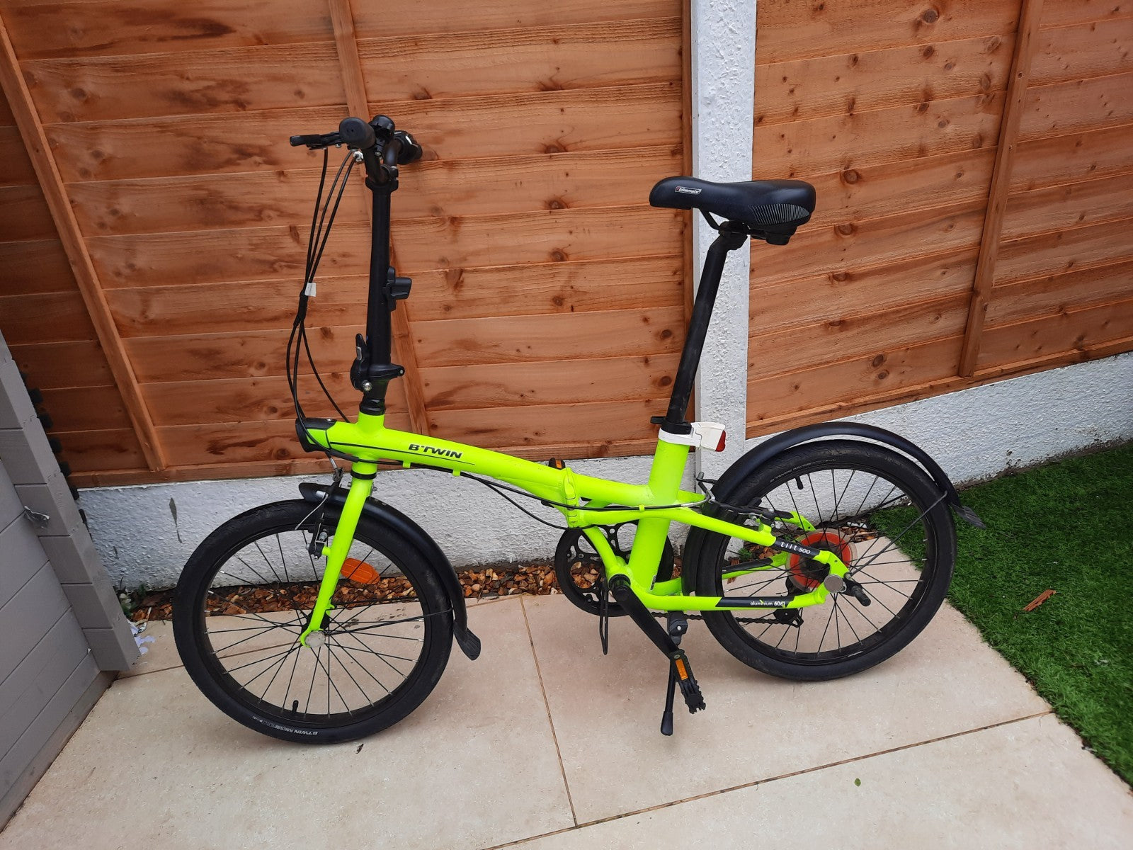BTWIN Tilt 500 Neon Yellow 7 Speed Decathlon Folding Bike Great Condition Ch65
