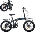 20” Folding Bike 7-Speed with Carrier Lightweight Aluminum Frame Adults Teens