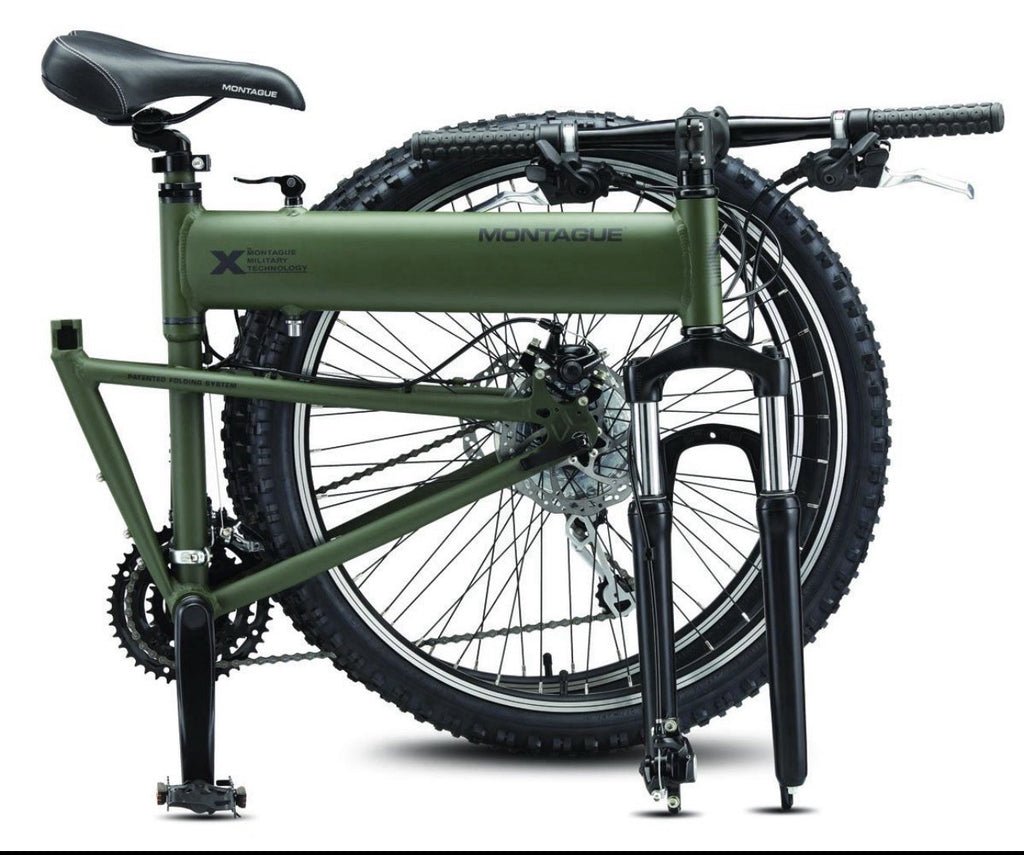 Montague Paratrooper Folding Mountain Bike 26” 24 Speed Military Green