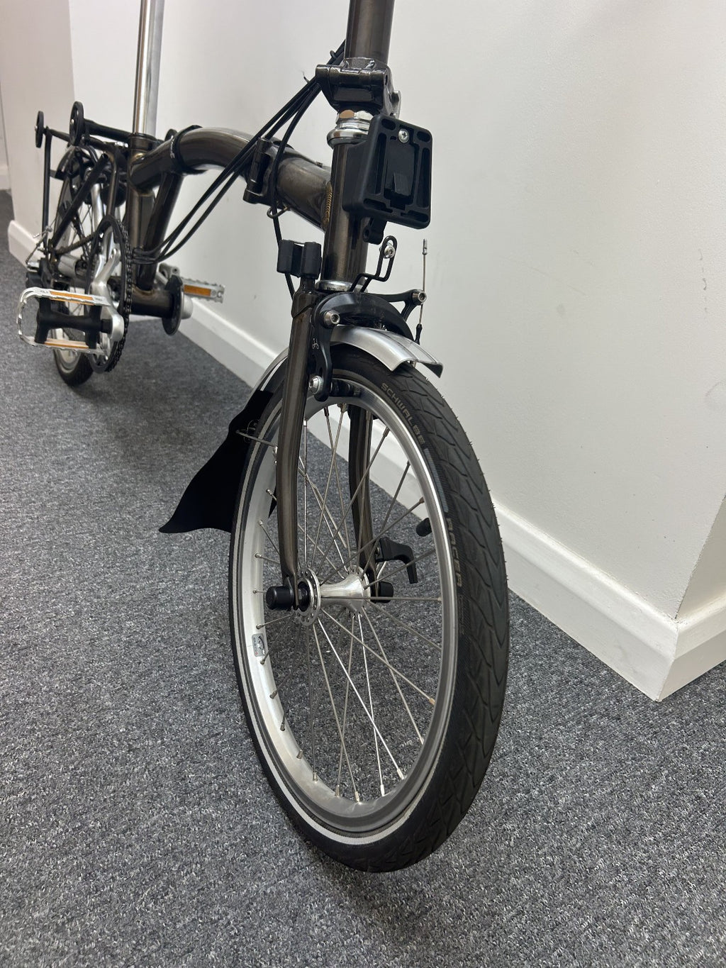 Used Brompton S6L Raw Lacquer 6 Speed Folding Bike with Rear Rack