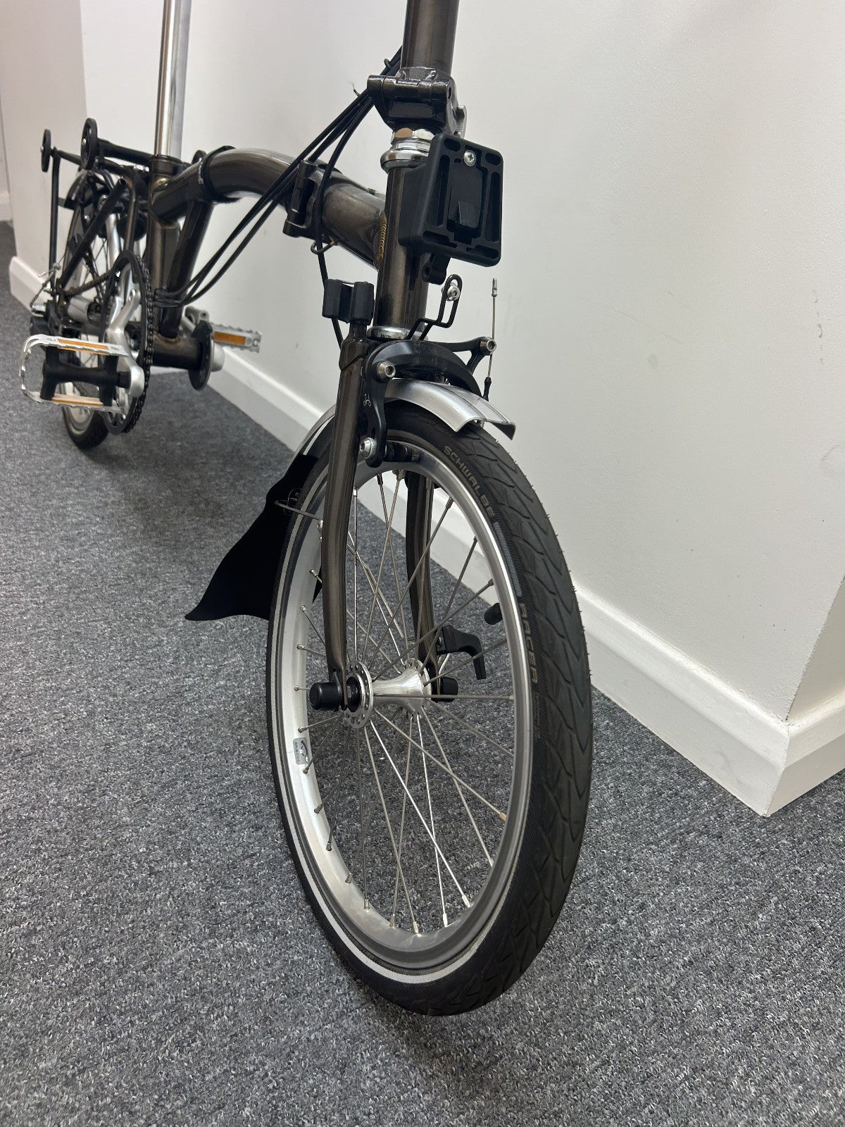 Used Brompton S6L Raw Lacquer 6 Speed Folding Bike with Rear Rack