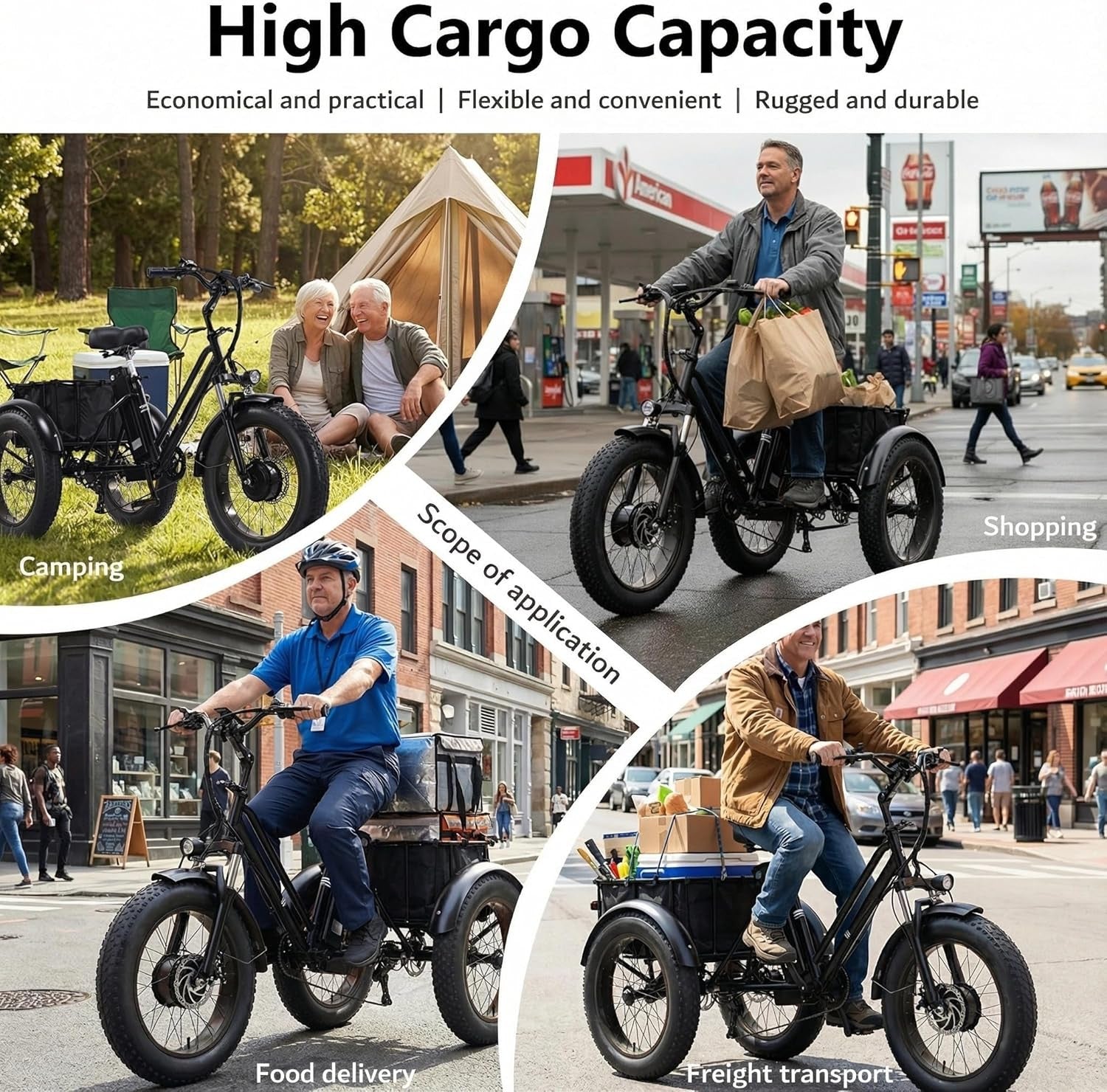 Adult Electric Tricycle 20-Inch Non-Folding/Folding 7-Speed Tricycle with Large