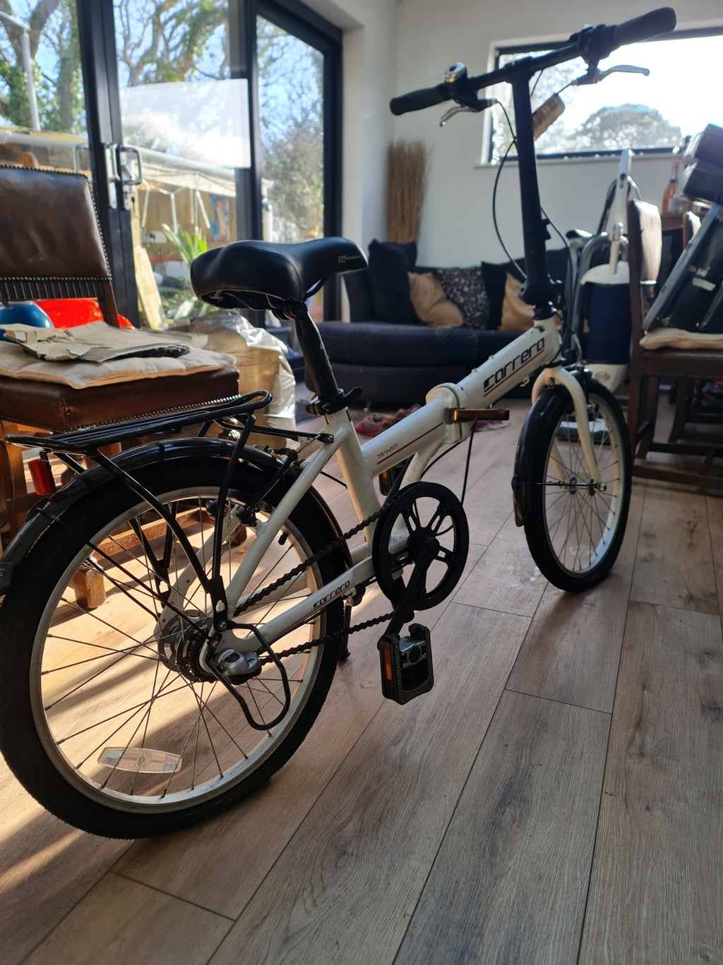 Carrera Transit Lightweight Folding Bike  Aluminium White