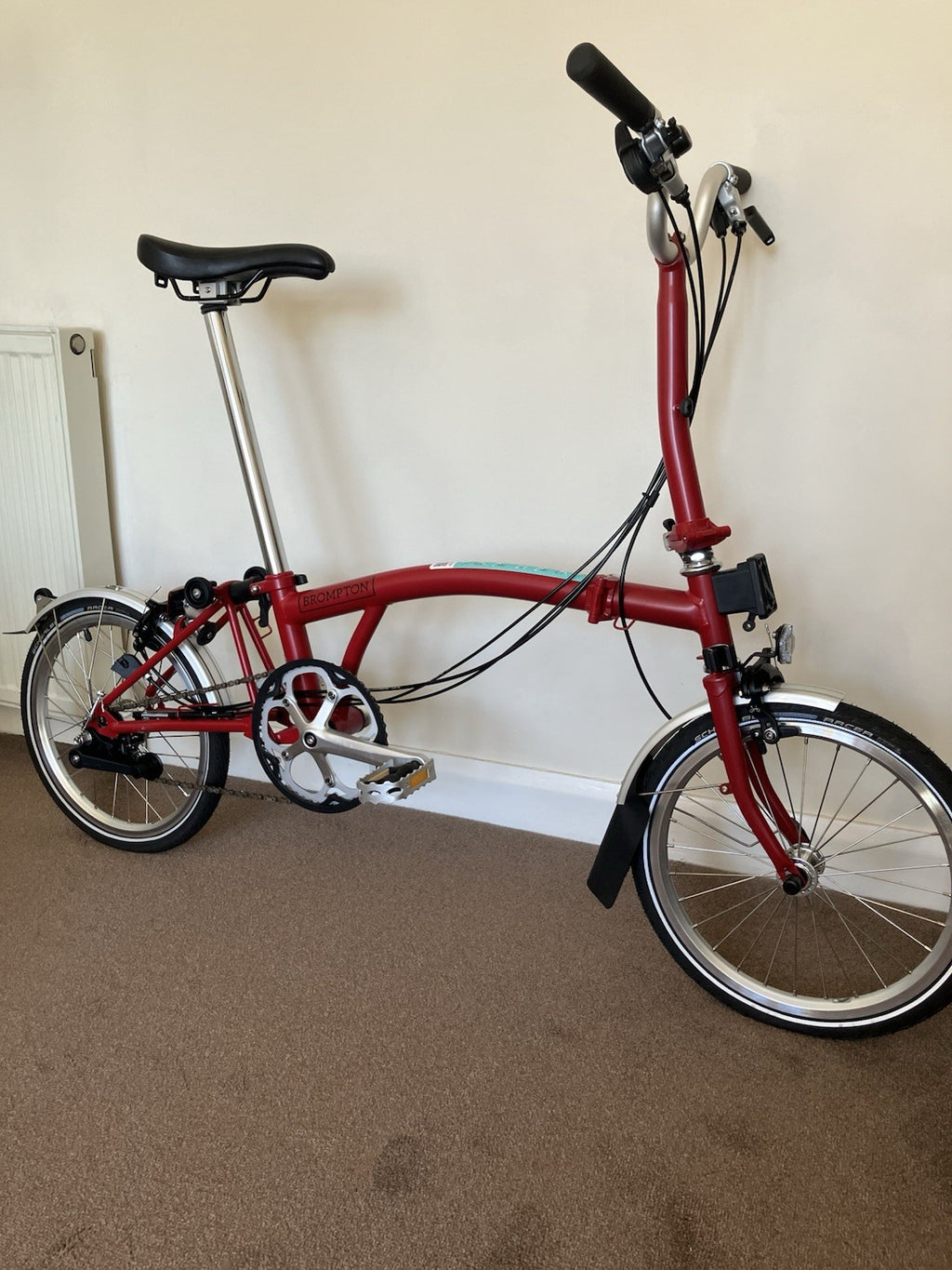 Brompton M6L (C-Line Explore) Folding Bike In House Red