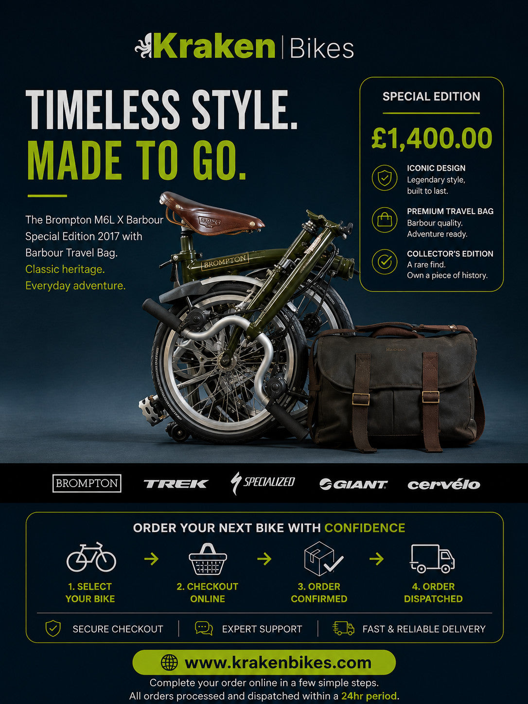 Brompton M6L X Barbour V1 Limited Edition 2017