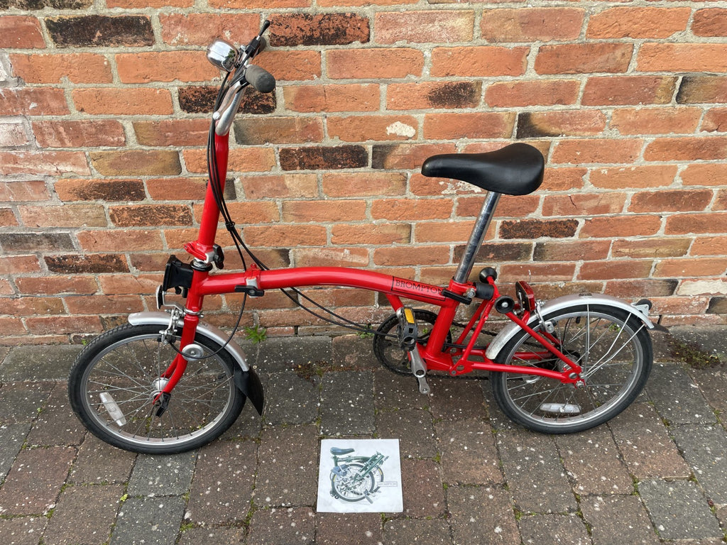 Brompton M3L Mk3 Folding Bike – April 2004 – Low Mileage – Good Condition - Red