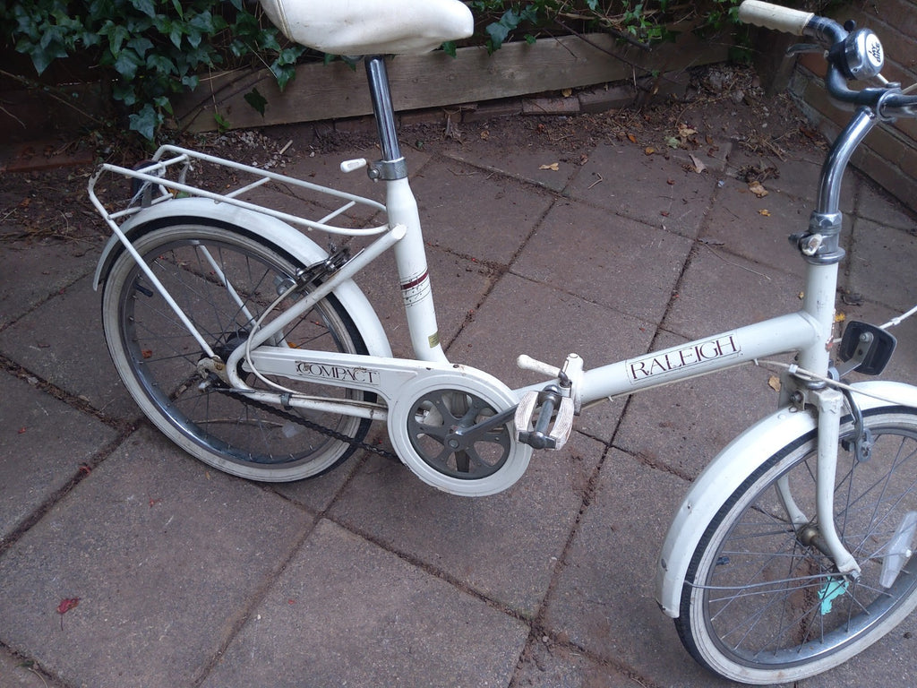 Raleigh Compact Vintage Folding Bike Bicycle 1970s Retro Cream White