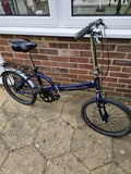 Apollo Folding Bike Blue 20" Wheel, Single Speed Folding Bicycle Commuter Adult