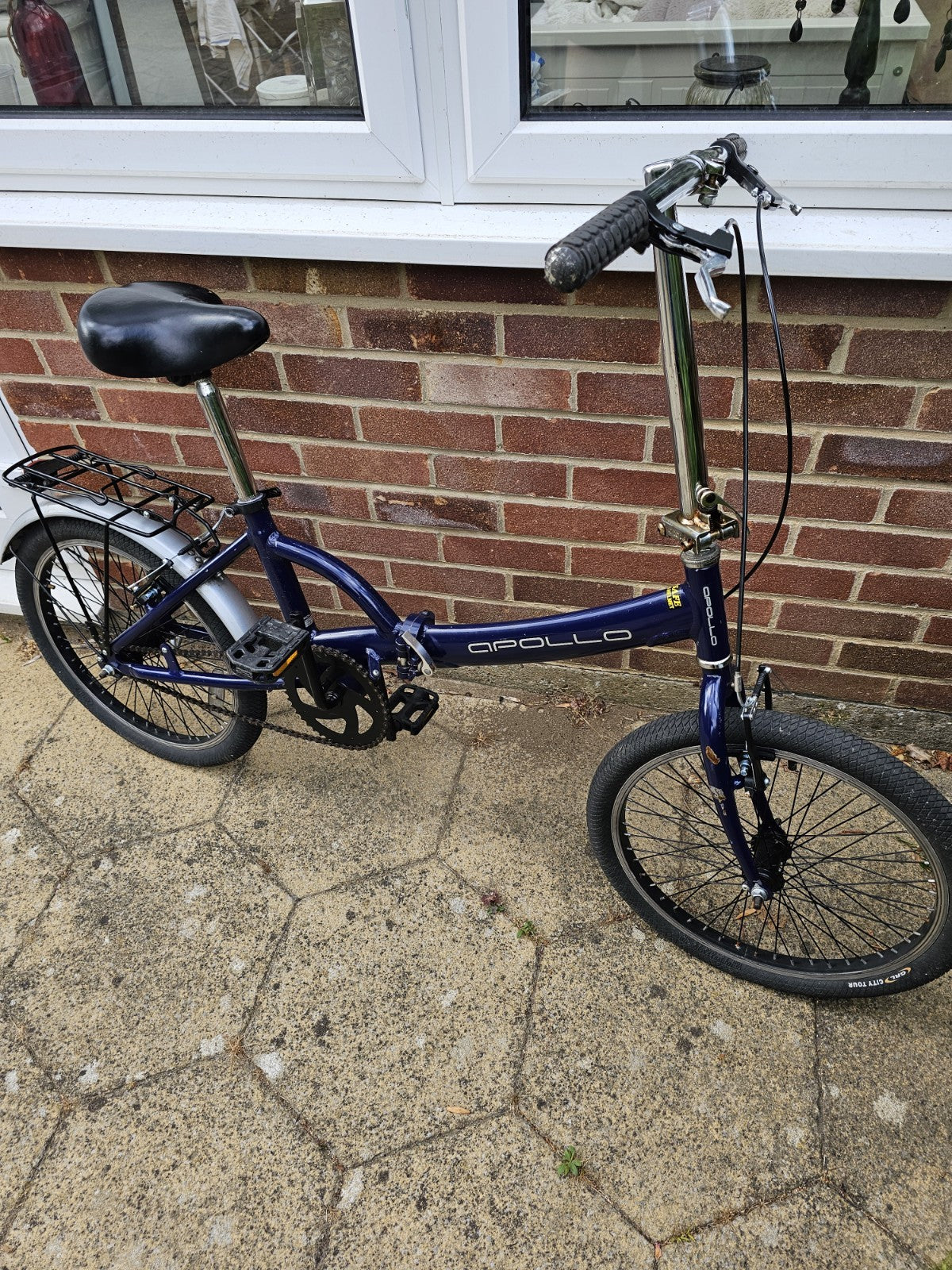 Apollo Folding Bike Blue 20" Wheel, Single Speed Folding Bicycle Commuter Adult