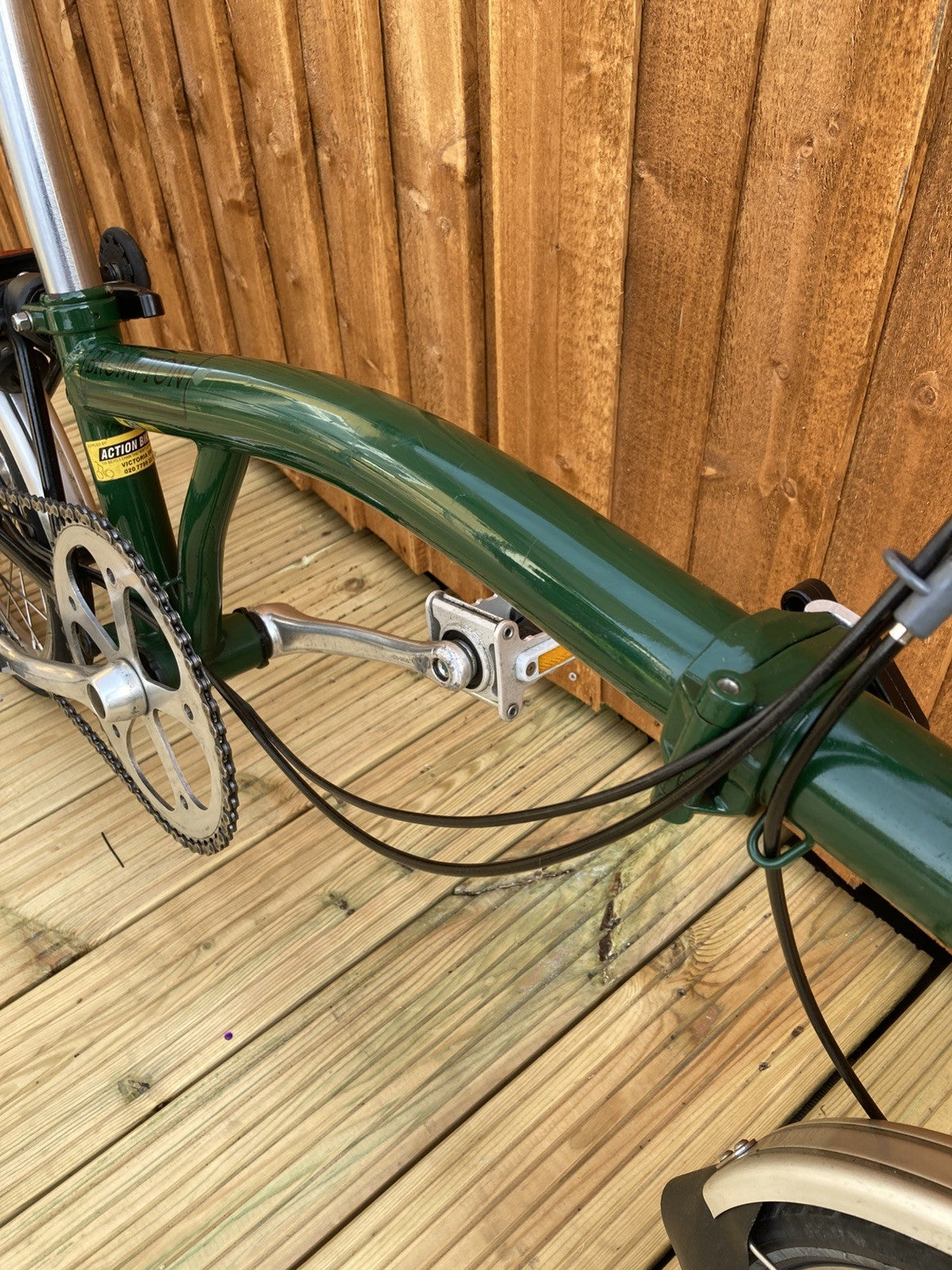 Brompton Racing Green Folding Bike 3 Speed + Brooks Saddle + Brooks Grips