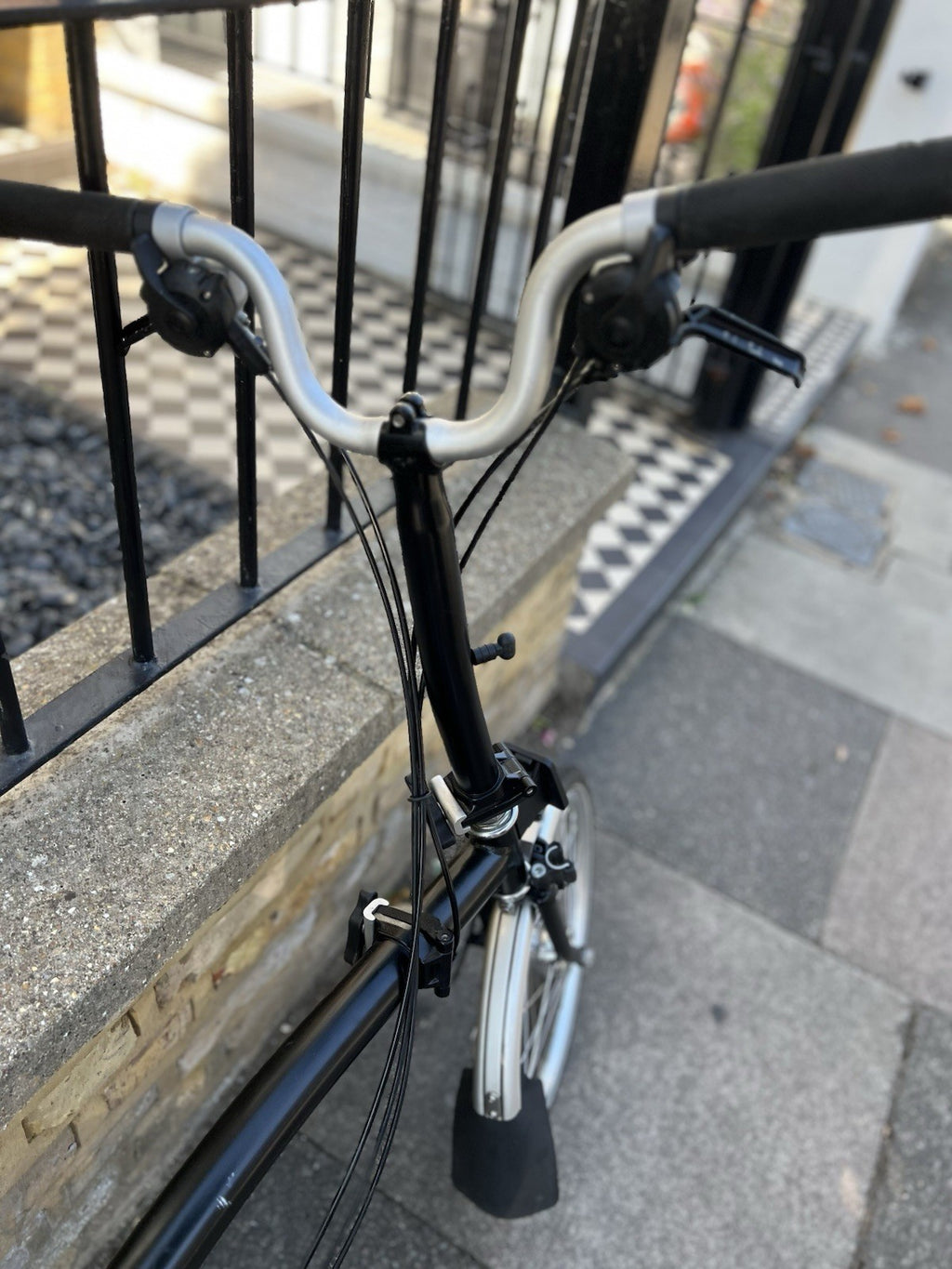 Brompton 16in Folding Bike Black/Silver, Mudguards; 6 speed, c2020 C-Line
