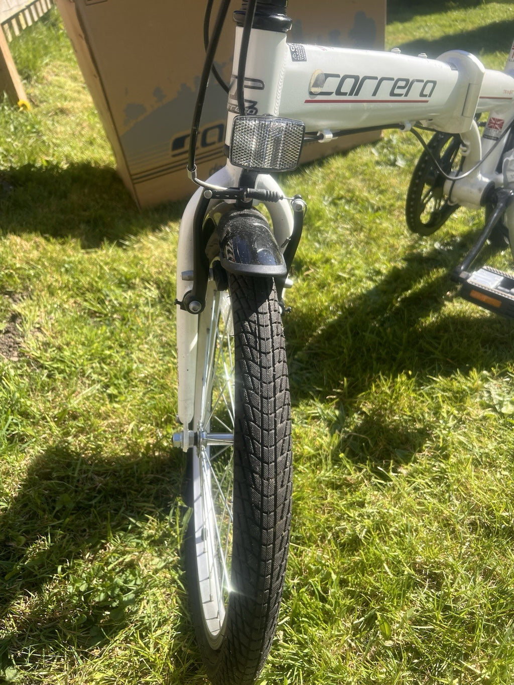 Carrera Transit 20in Folding Bike 3-Speed White/Black Rack Mudguards MPN 361292
