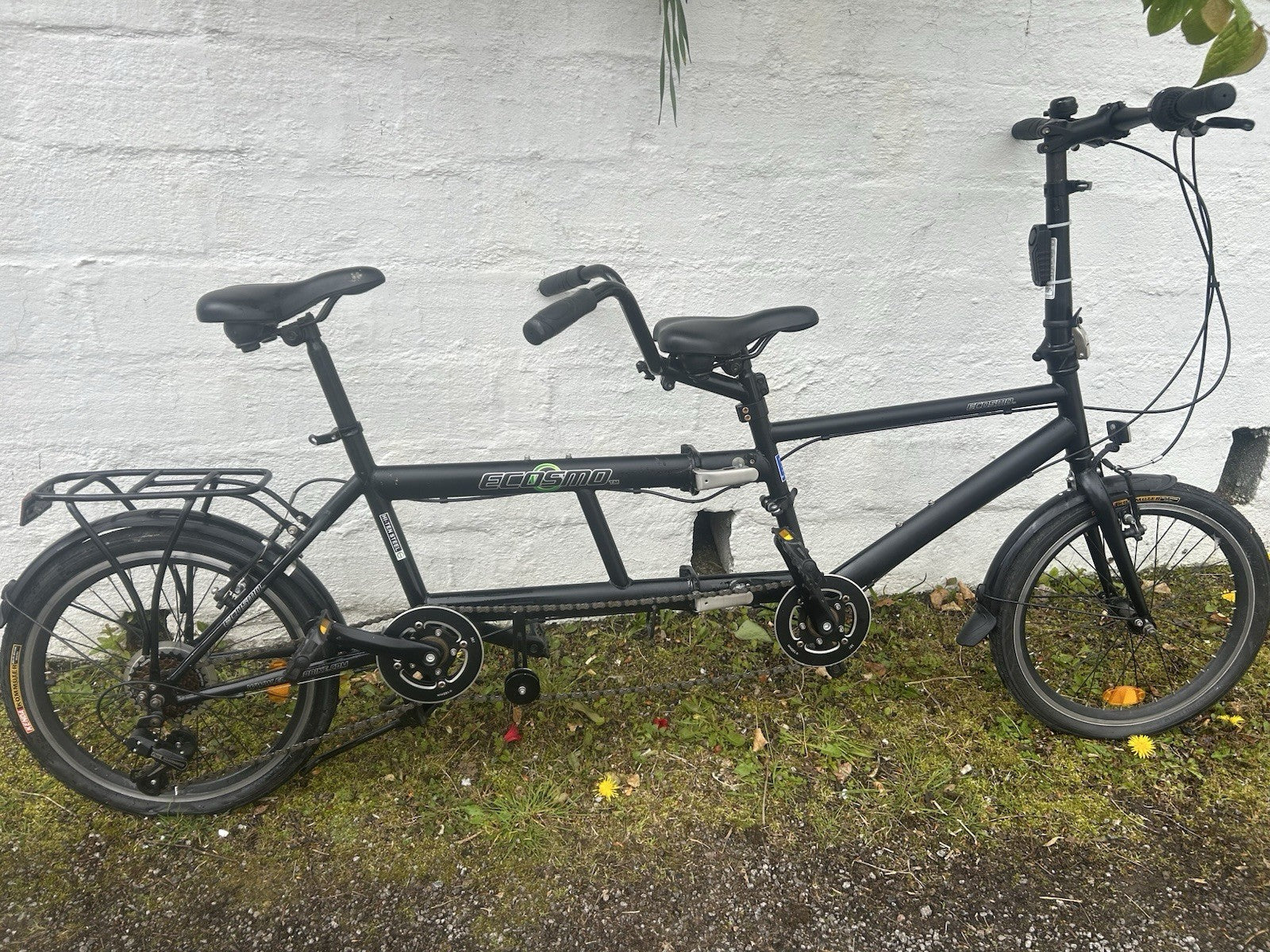 Ecosmo 20TF01BL 20 Inch Wheel Folding Tandem Bicycle Bike - Black