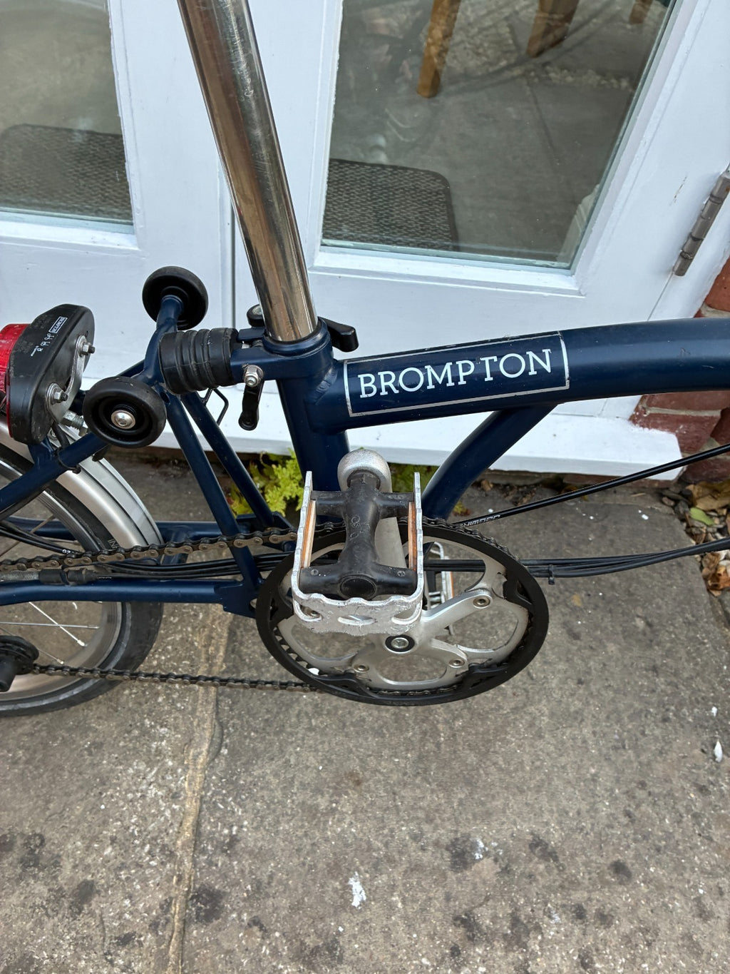 Brompton M6L Folding Bike , Blue 6 Speed, Dynamo lights and mudguards