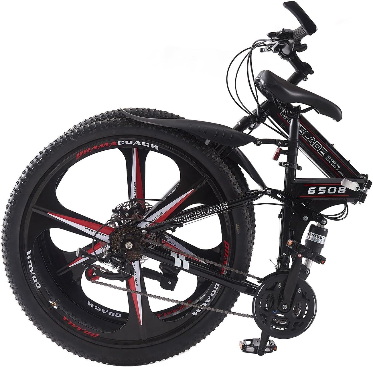 Folding Mountain Bike 27.5" Wheel 21 Speed Full Suspension Bicycle
