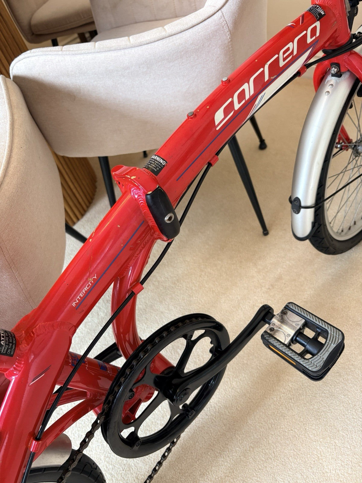 Carrera Intercity Folding Bike 20” Aluminium 7 Speed Rack Mudguards Excellent