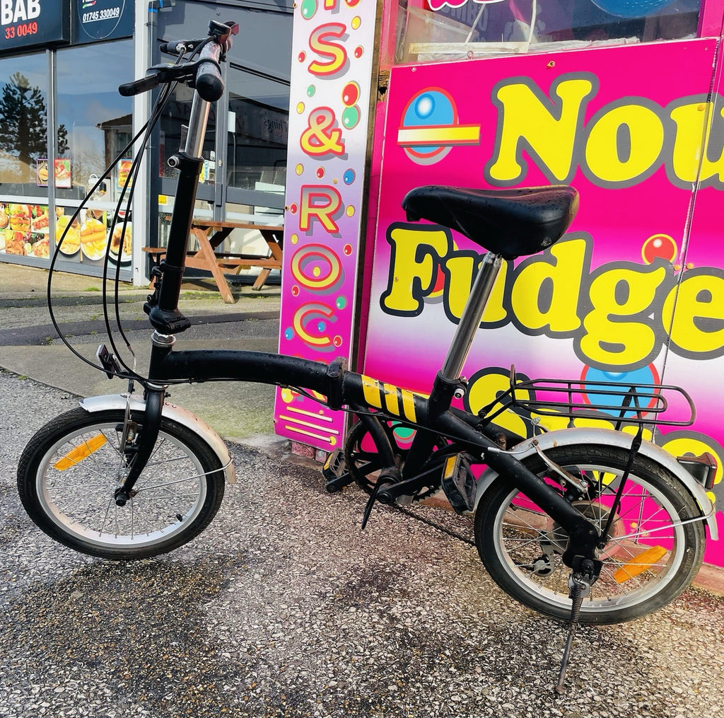 Fold-Up Unisex Bike/Bicycle In Black With Gears