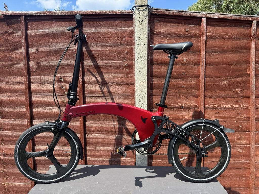 Hummingbird Prodrive Folding Bike Carbon Tri-Spokes mint condition+£174 CarryBag