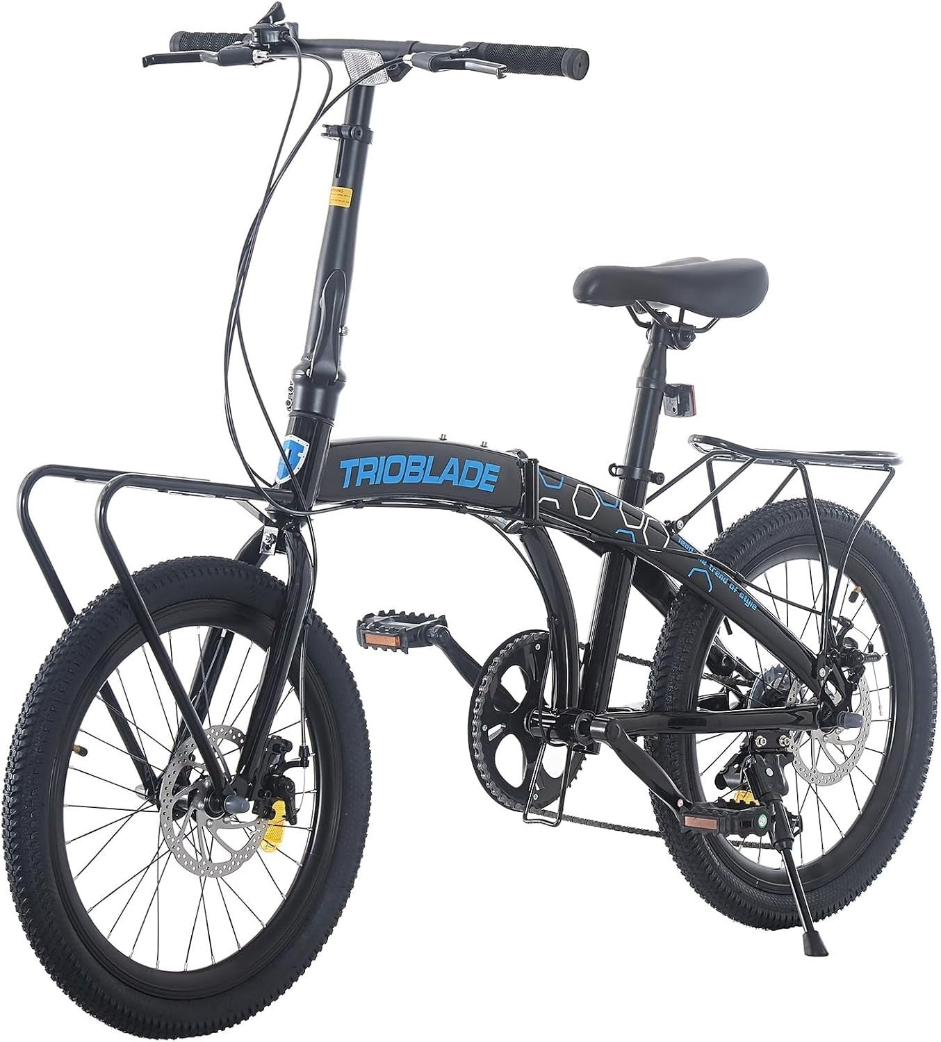 20” Folding Bike 7-Speed with Carrier Lightweight Aluminum Frame Adults Teens
