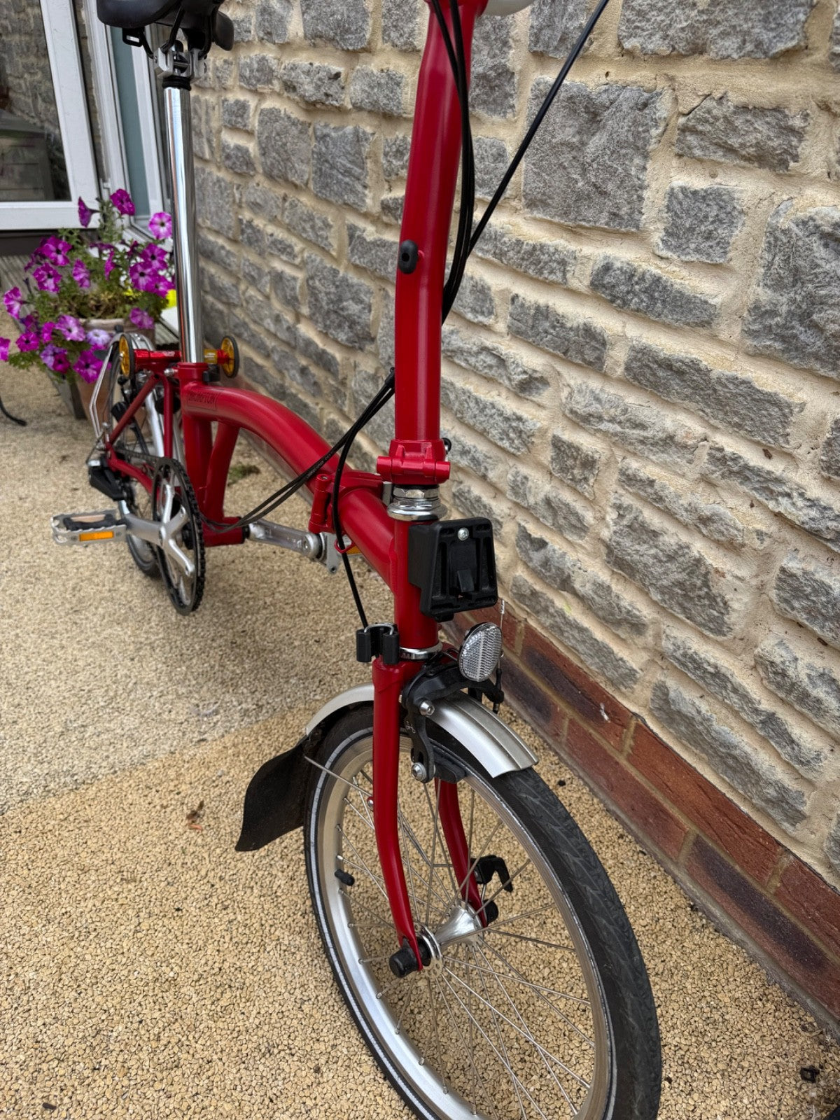 Brompton M3L Folding Bike - Red, 2021 year, Excellent Condition with Easy Wheels