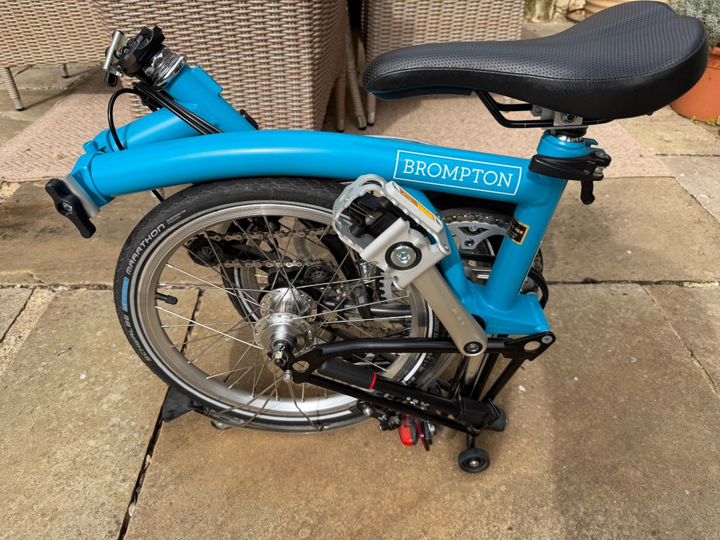 Blue Brompton Bike 6-speed - mint, less than 100 miles