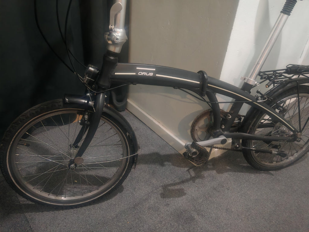BTWIN Orus 20in Folding Bike Black Rear Rack Mudguards Reflectors V-Brake