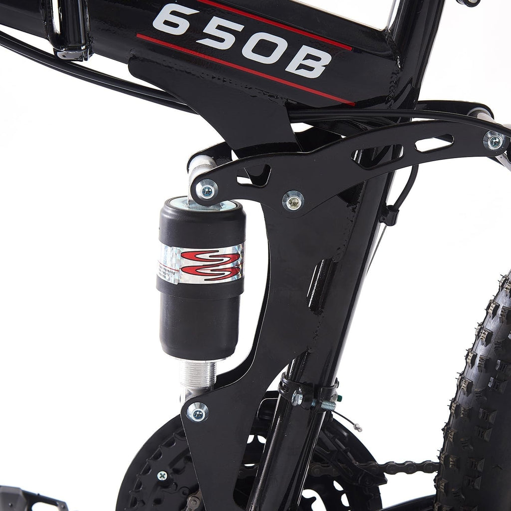 Folding 27.5" Mountain Bike 21 Speed Dual Suspension Men Women MTB