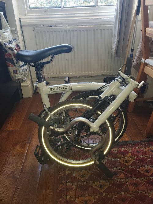 Brompton A Line 3 Speed Folding Bike. White. Mint condition.