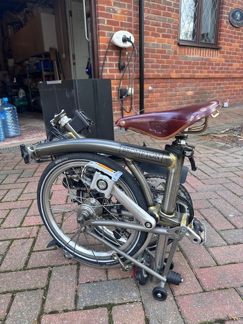 Brompton Superlight S6L Raw Lacquer Titanium SON Dynamo + B&W Case 2017