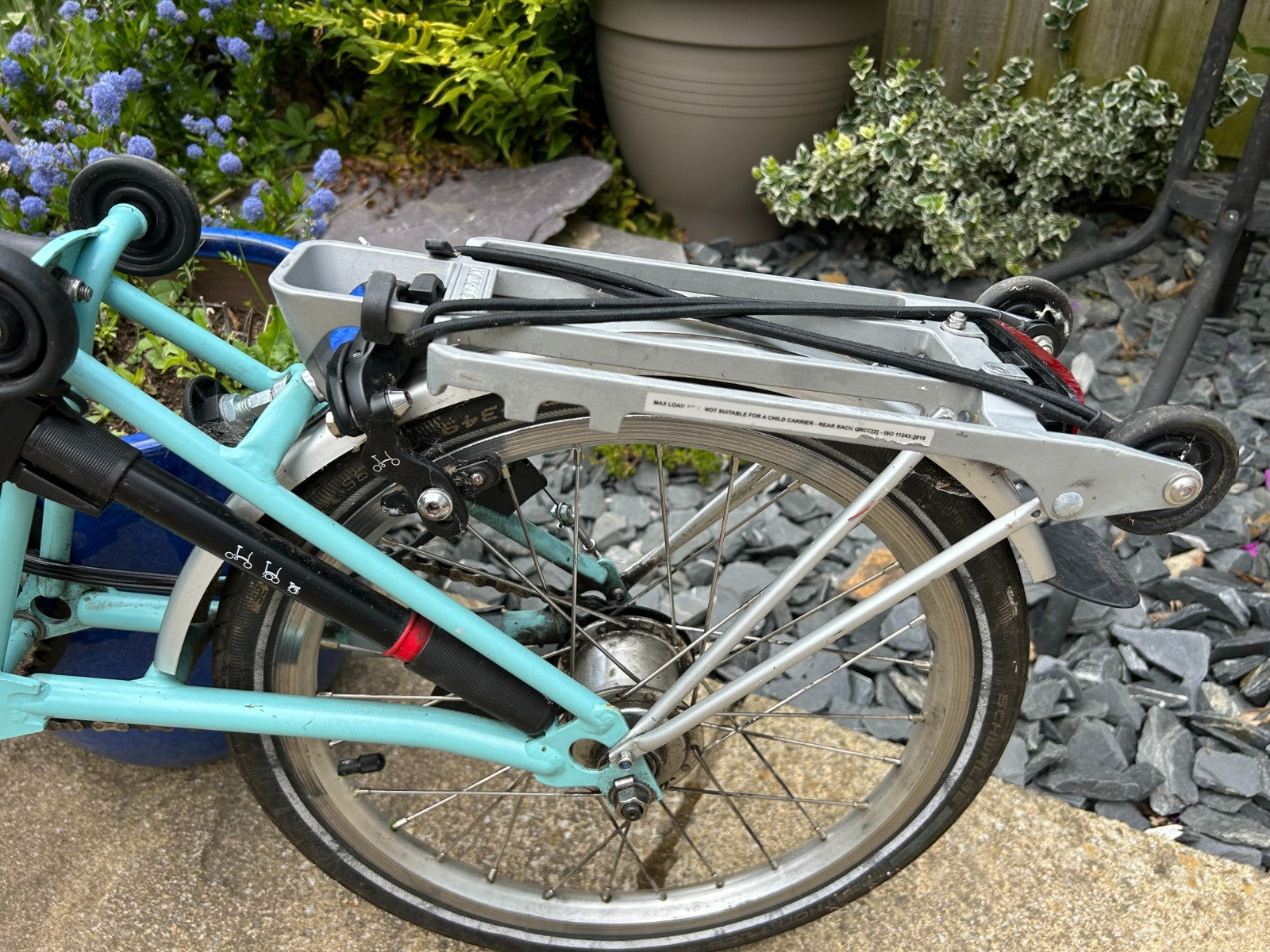 Brompton B75 16" Folding Bike - Blue with C bag and luggage rack