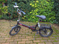 Ammaco Folding Bike 20” Wheels – Compact City Bicycle – Rear Rack – Black/Red