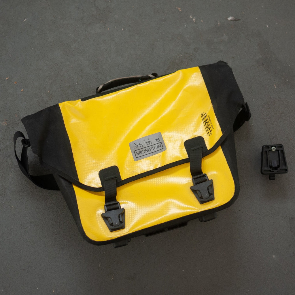 Brompton Ortlieb O Bag - Yellow & Brompton Front Carrier Block Same Day Dispatch