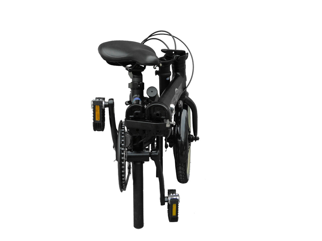 Folding Bicycle Ecosmo 16" Wheel Black Alloy 6SP Shimano Gear, DualDisc-16AF02BL