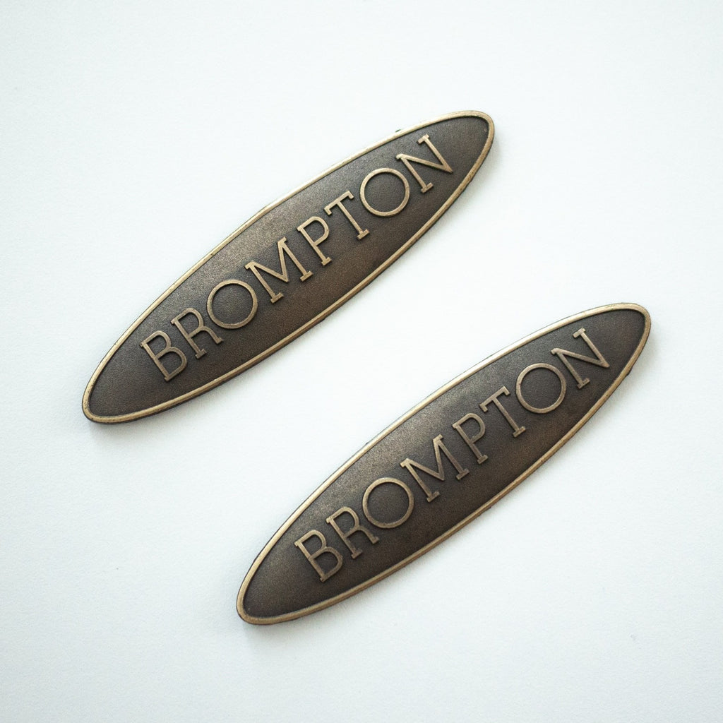Brompton Folding Bike Metal Head Stem Main Frame Badge Adhesive Free Postage