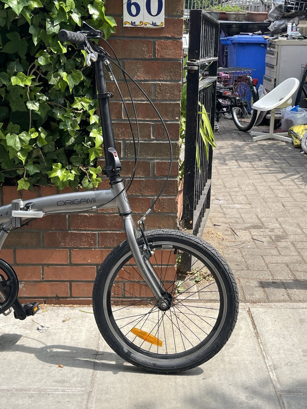 Origami Tiger Folding Bike, Grey, 20”, Compact Commuter Bike Ready To Ride Bike