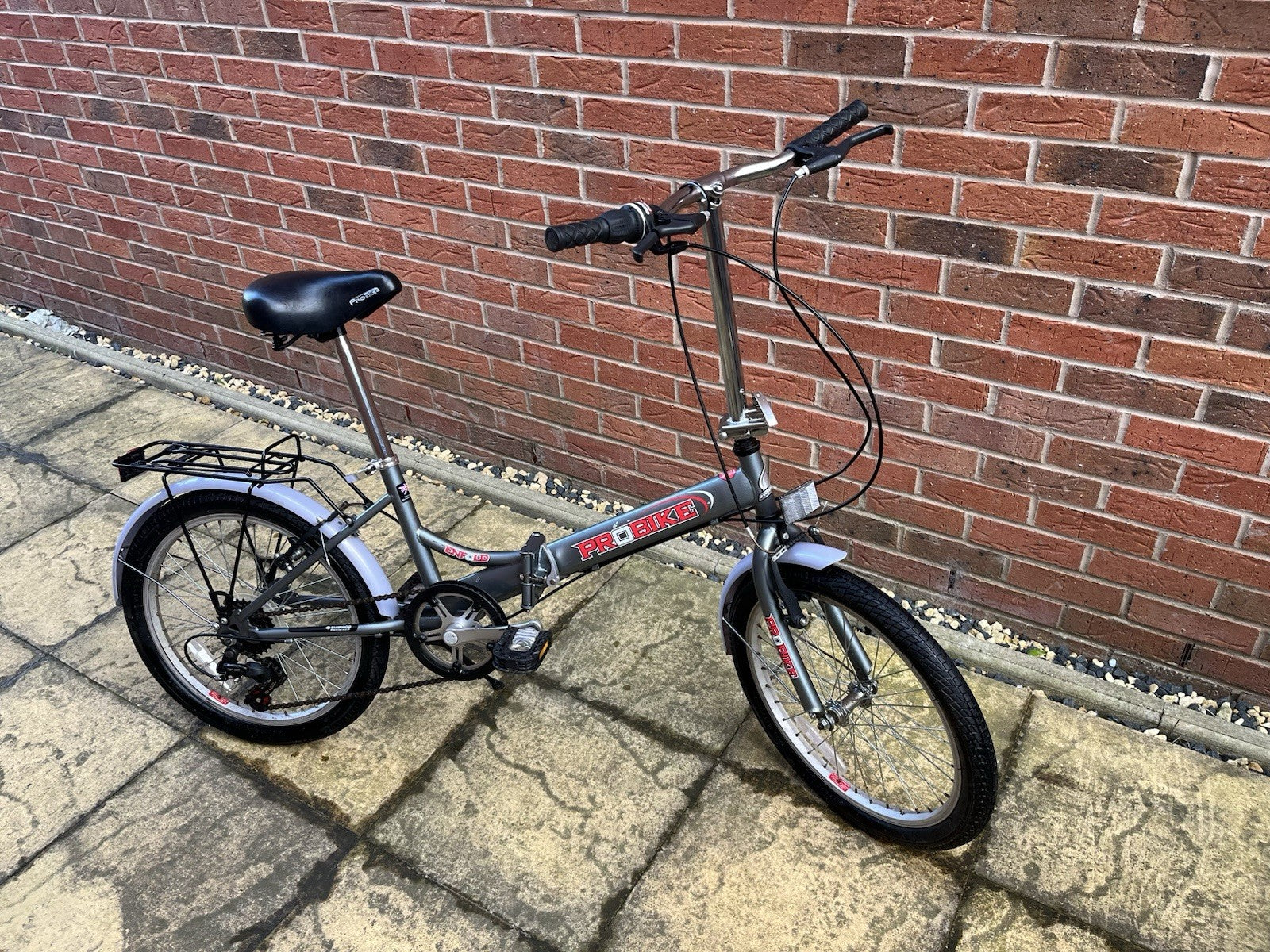Enfold Probike Foldable Travel Bicycle 6 Gears, Silver Frame, 20" Wheels