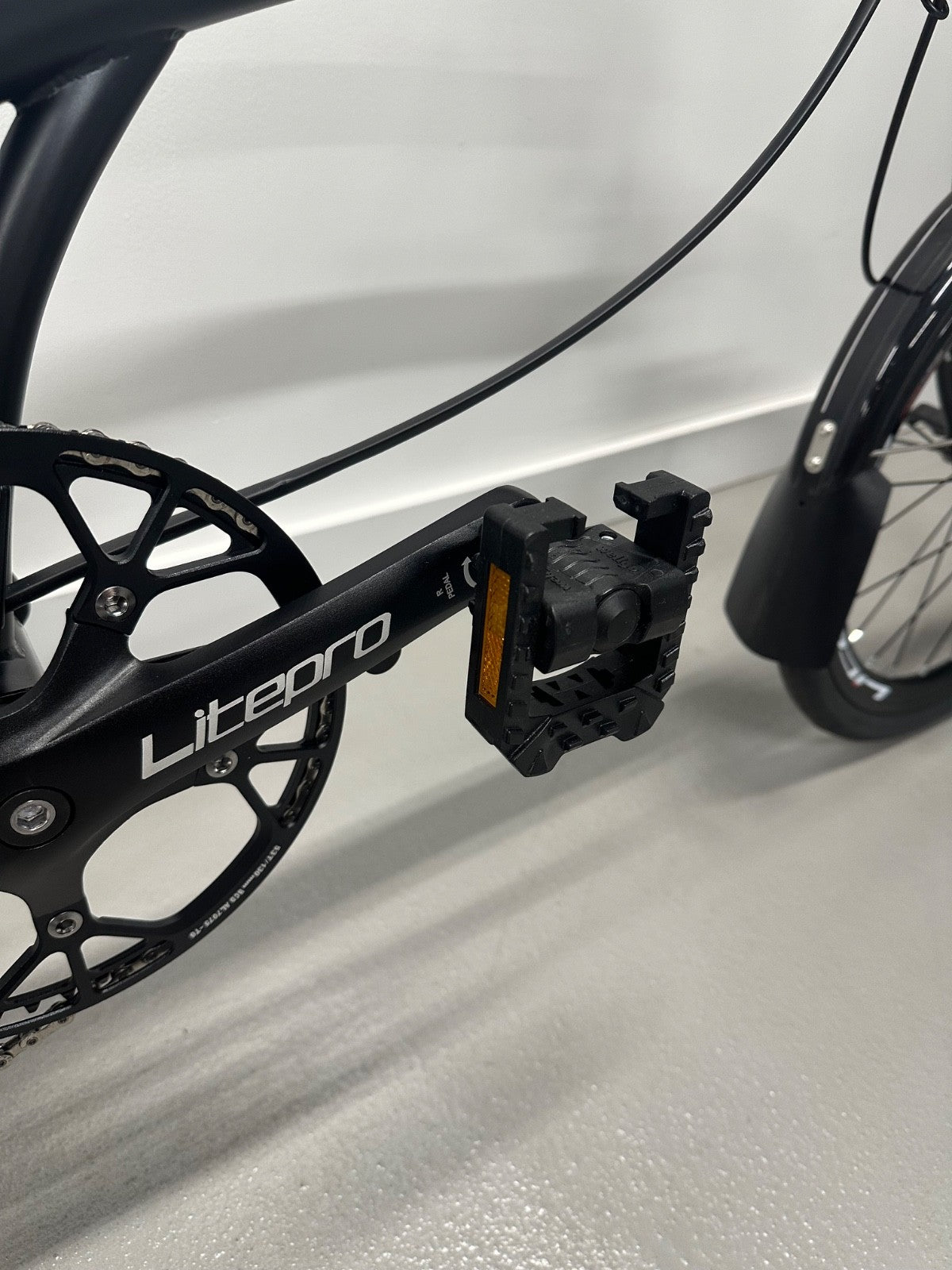 Litepro R20 Brompton Style Folding Bike 20inch 9 Speed - M bar - Titanium Colour