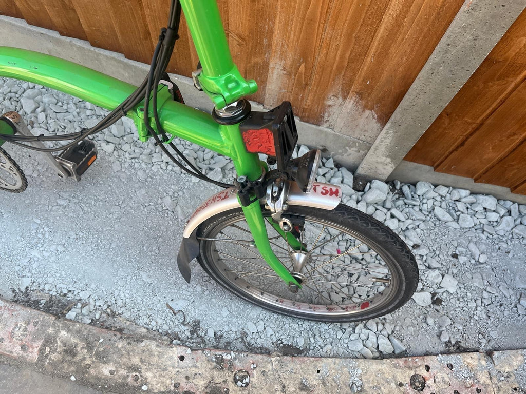 Brompton 6-Speed, Green with Rack and Extended Seat Post, dynamo lights
